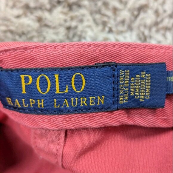 Polo Ralph Lauren Baseball Hat Cap Chino Cotton Adjustable Classic Faded Salmon - Picture 7 of 8